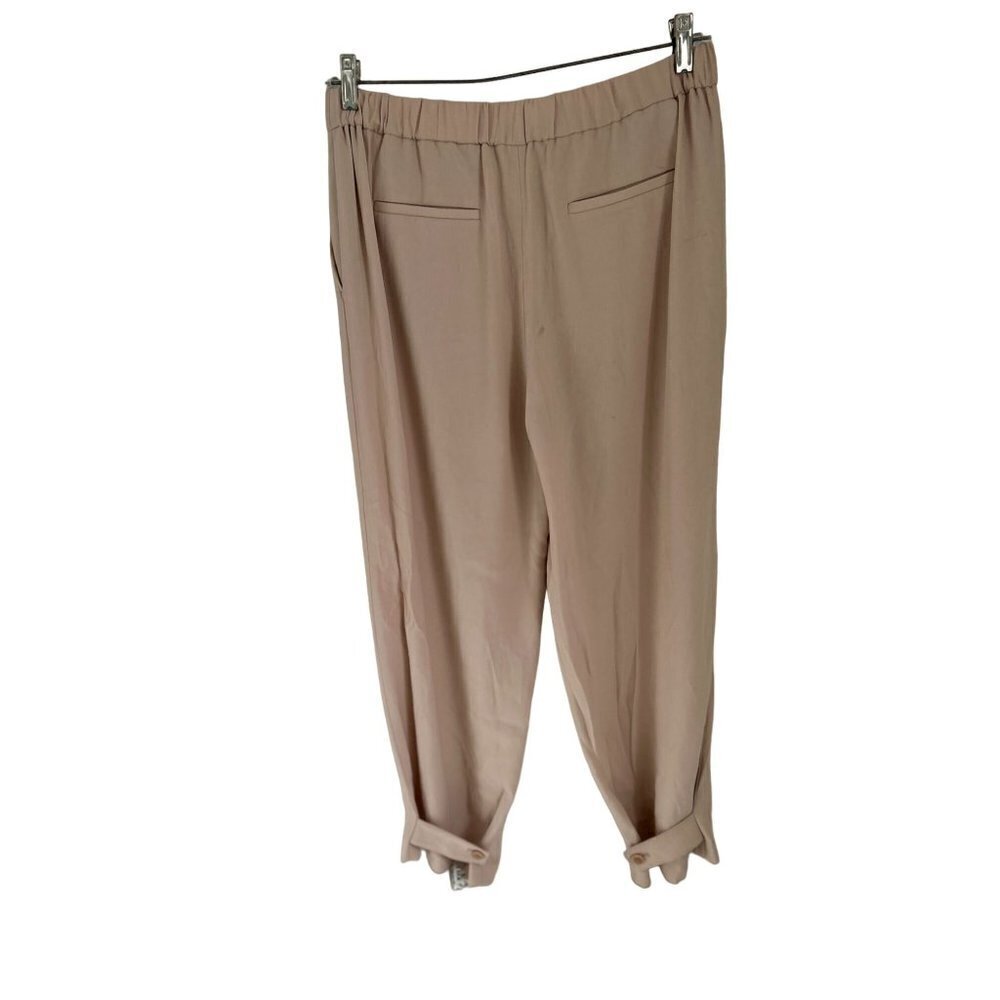 THEORY Pale Pink Cream Pants High Rise Tapered Leg with Stripes
